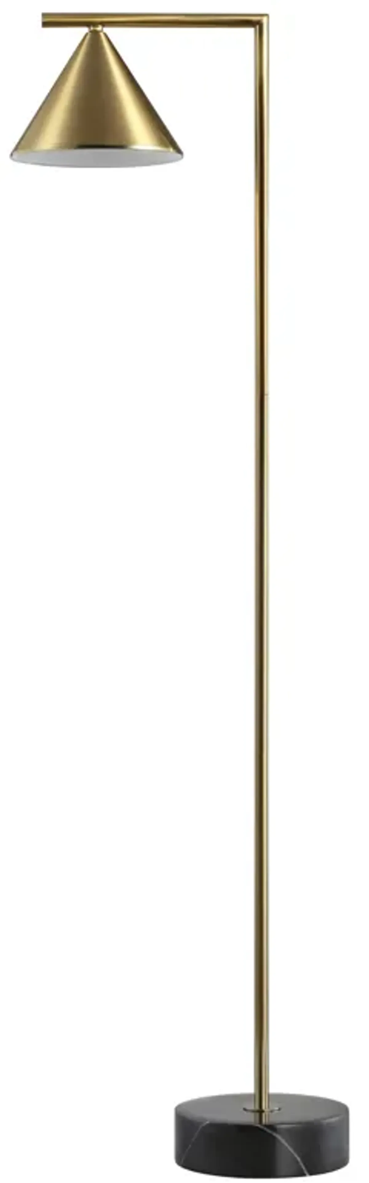 Chelsea Metal/Marble Cone Shade LED Floor Lamp
