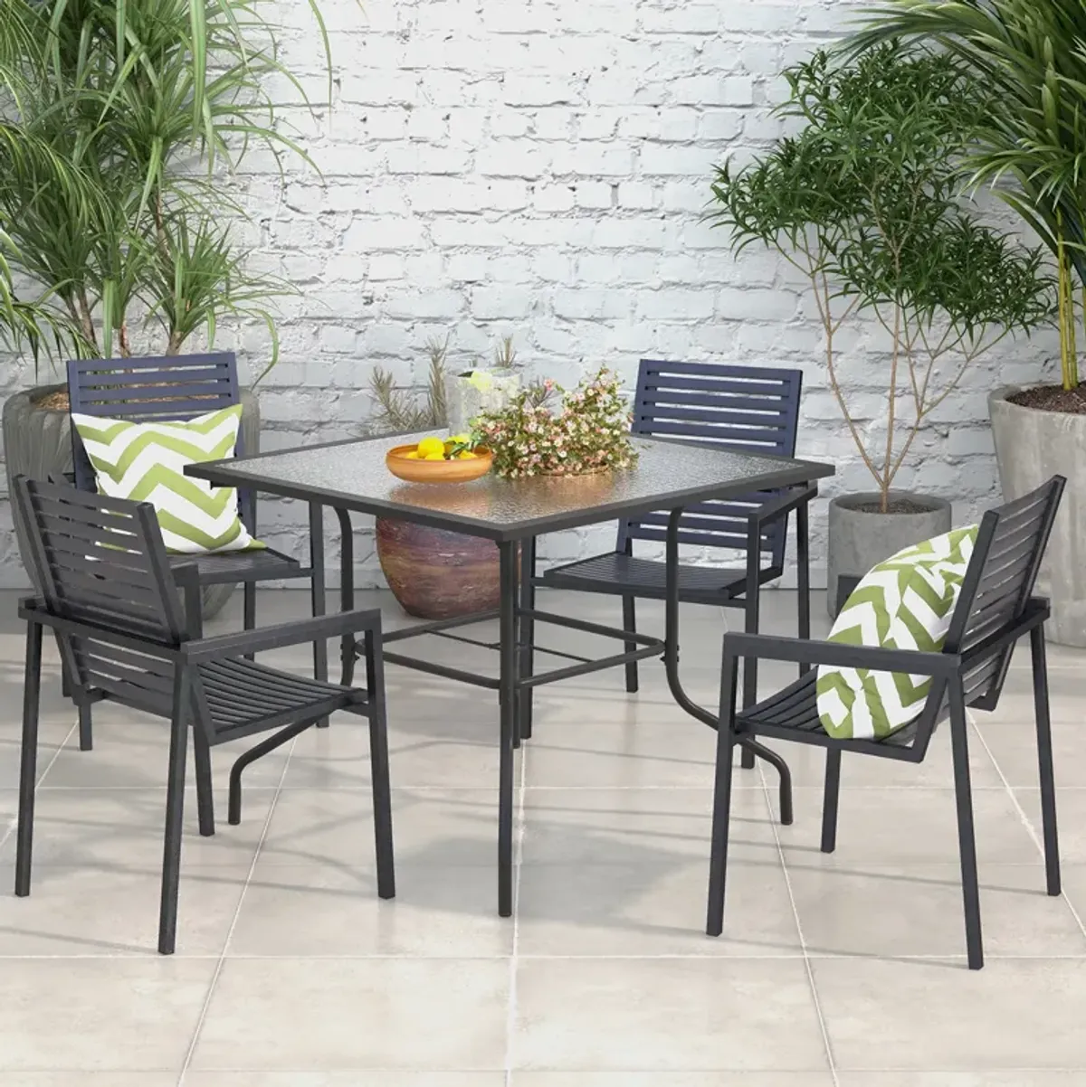 35 x 35 Inch Patio Dining Table with 1.5" Umbrella Hole