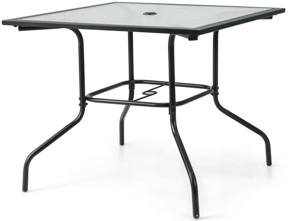 35 x 35 Inch Patio Dining Table with 1.5" Umbrella Hole