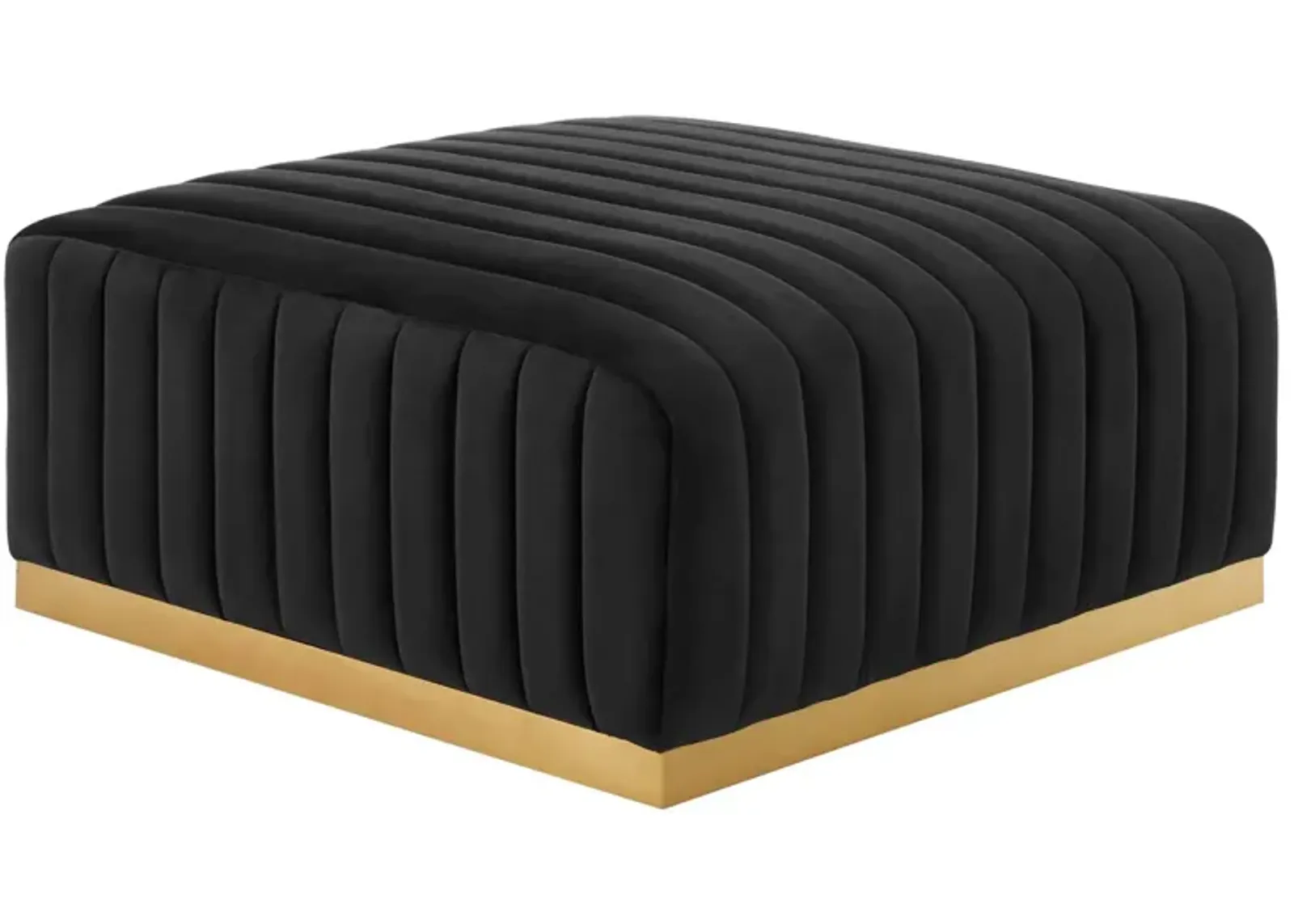 Conjure Channel Tufted Performance Velvet Ottoman