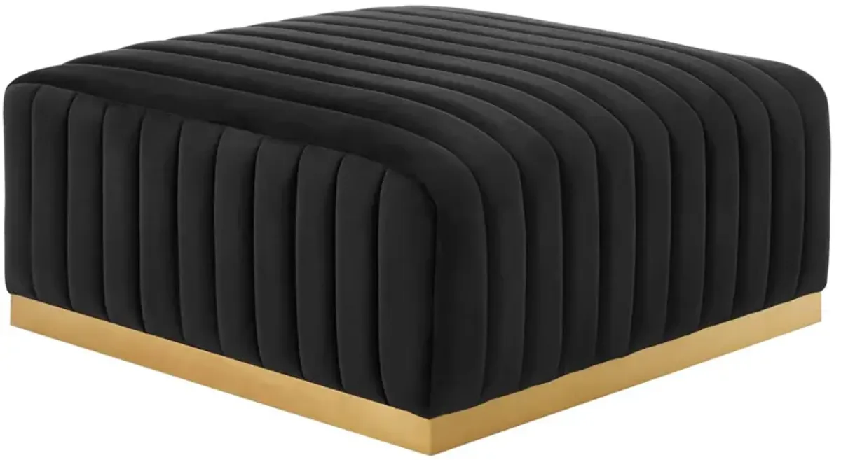 Conjure Channel Tufted Performance Velvet Ottoman