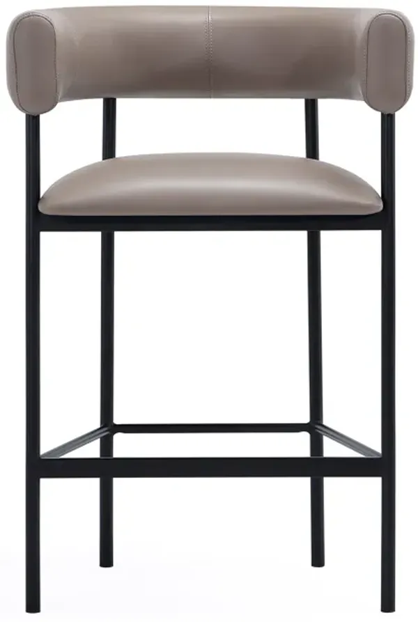 Onda Metal Vegan Leather Counter Stool in Taupe
