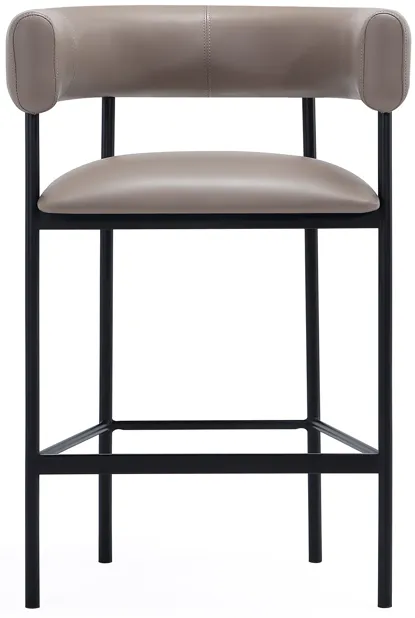 Onda Metal Vegan Leather Counter Stool in Taupe