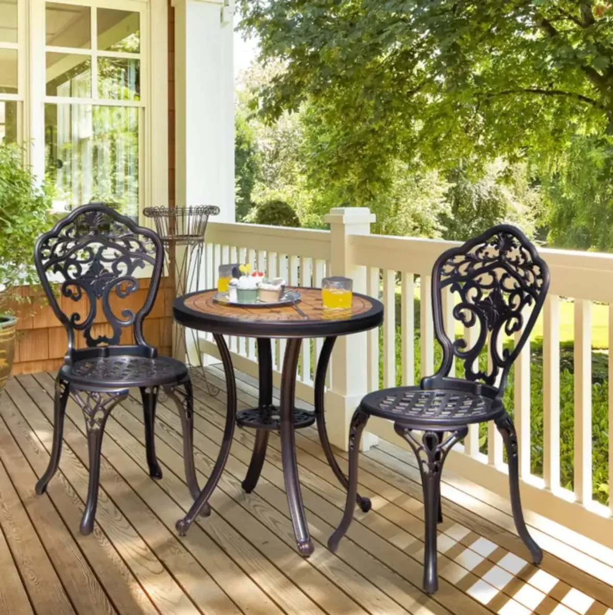 Hivvago 3-Piece All-Weather Cast Aluminum Patio Bistro Set