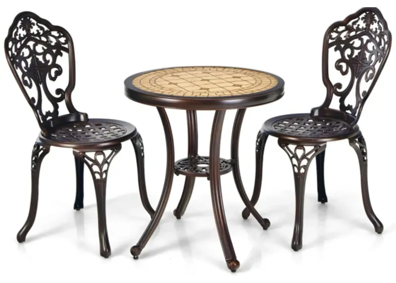 Hivvago 3-Piece All-Weather Cast Aluminum Patio Bistro Set