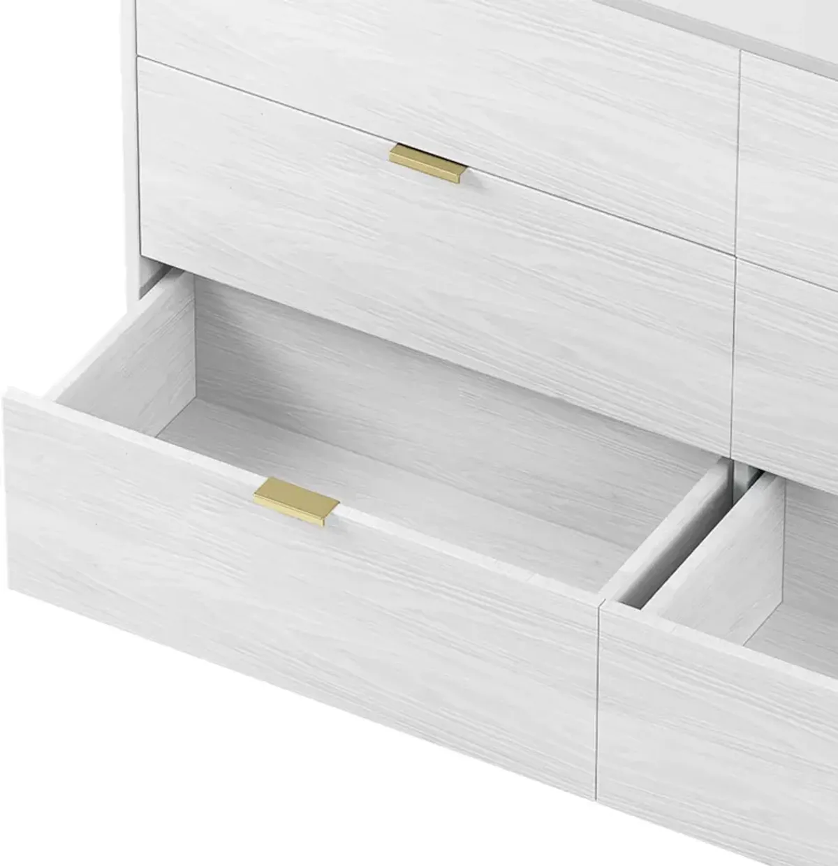 6-drawer marble top dresser, modern white cabinet