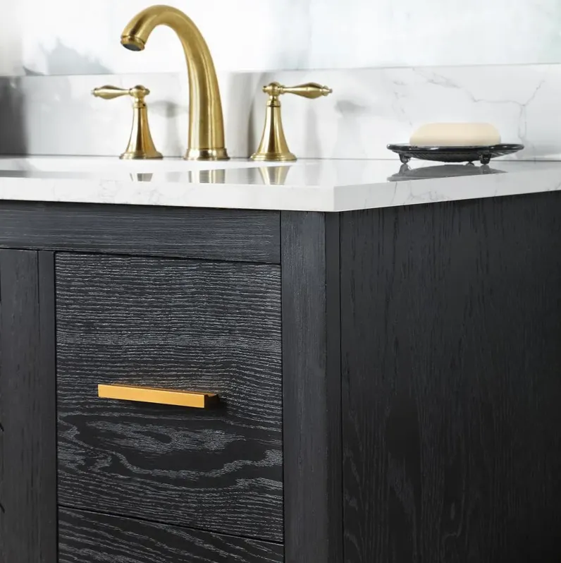 Altair 42 Single Bathroom Vanity Set in Black Oak without Mirror