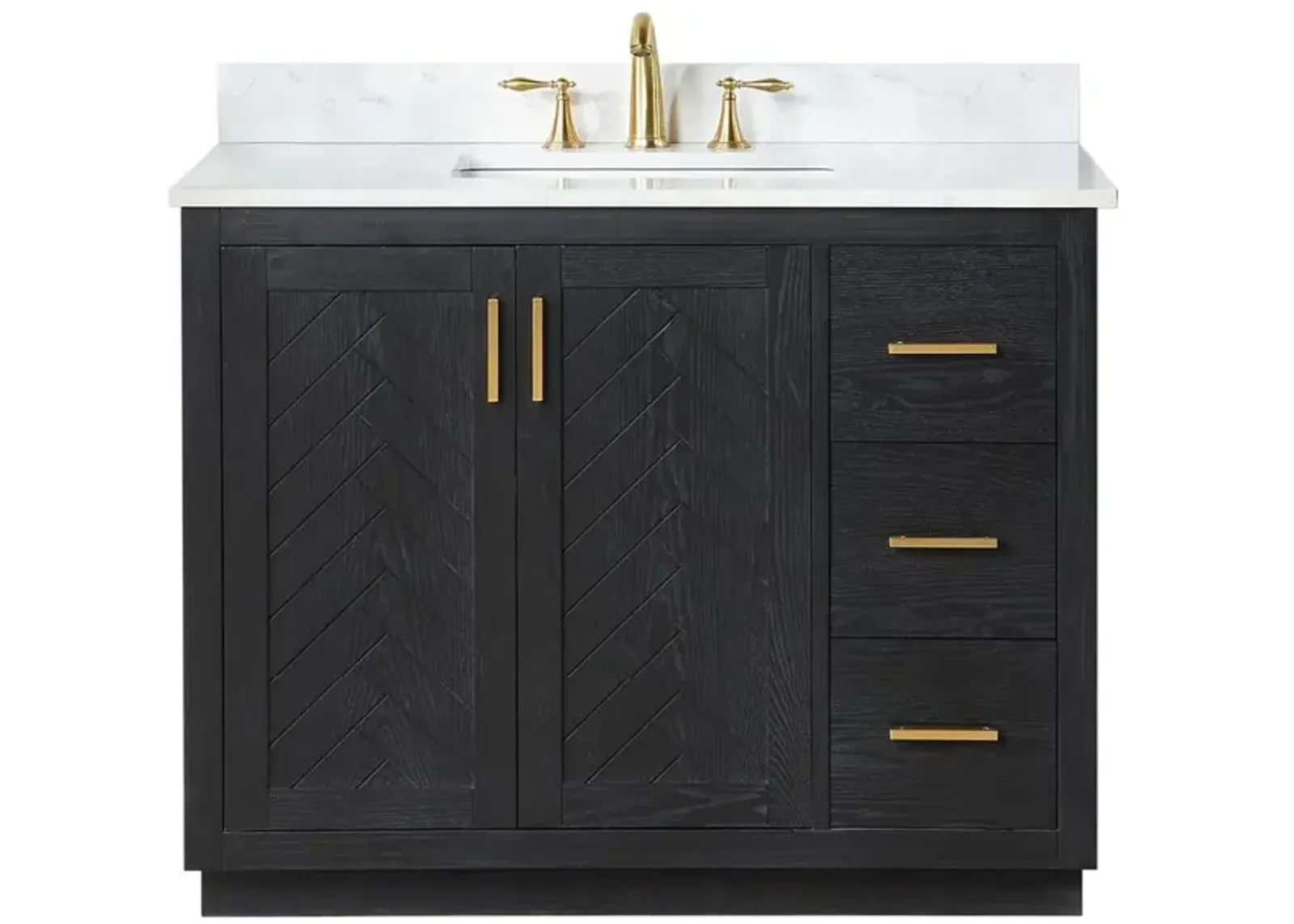 Altair 42 Single Bathroom Vanity Set in Black Oak without Mirror