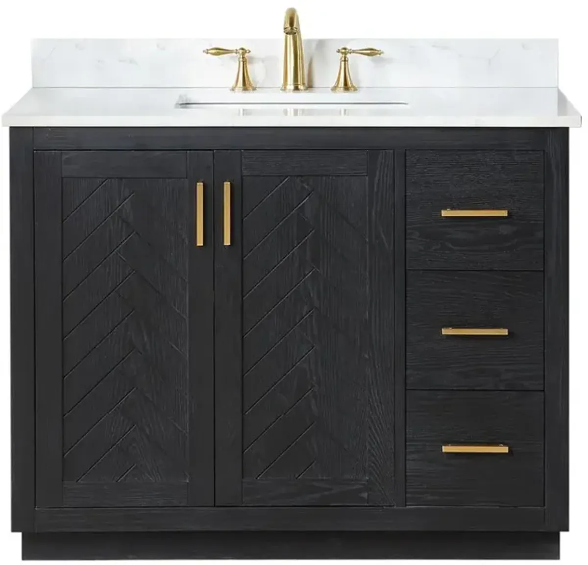 Altair 42 Single Bathroom Vanity Set in Black Oak without Mirror