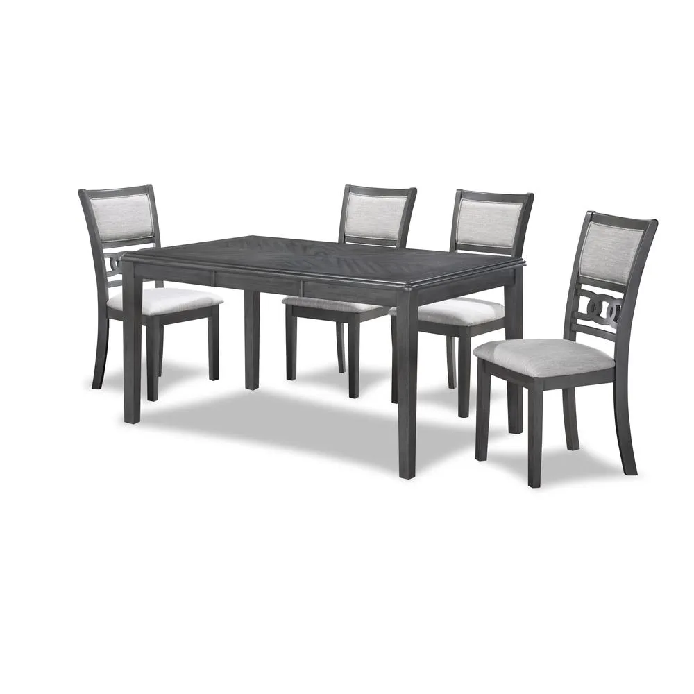 New Classic Furniture Gia 6 Pc Dining Table, 4 Chairs & Bench -Gray