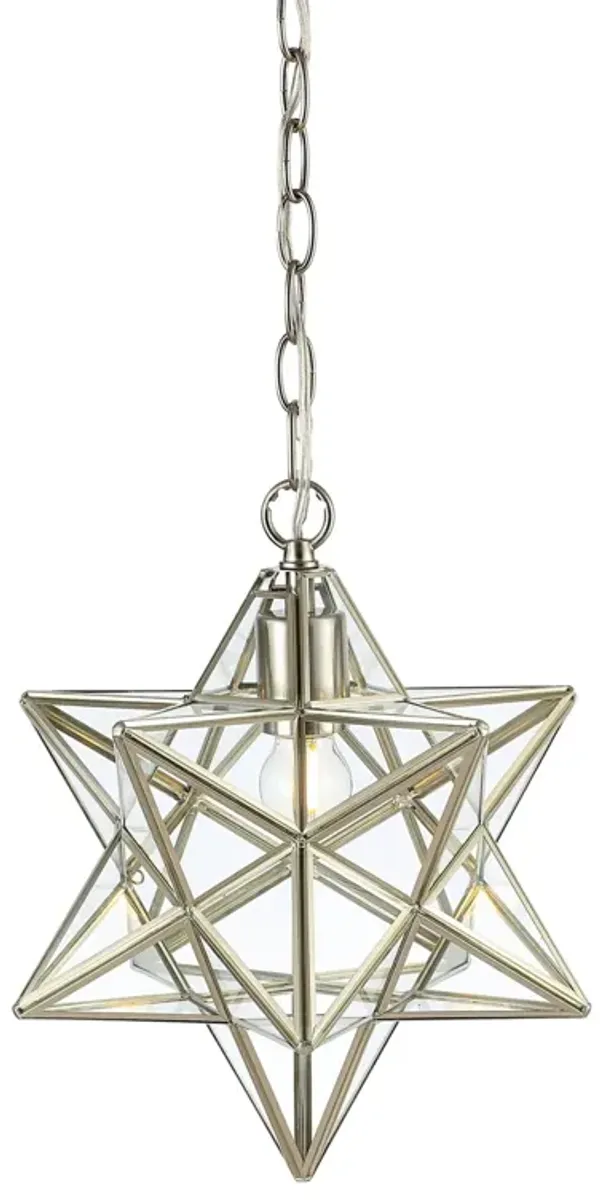 Stella Moravian Star Metal/Clear Glass LED Pendant