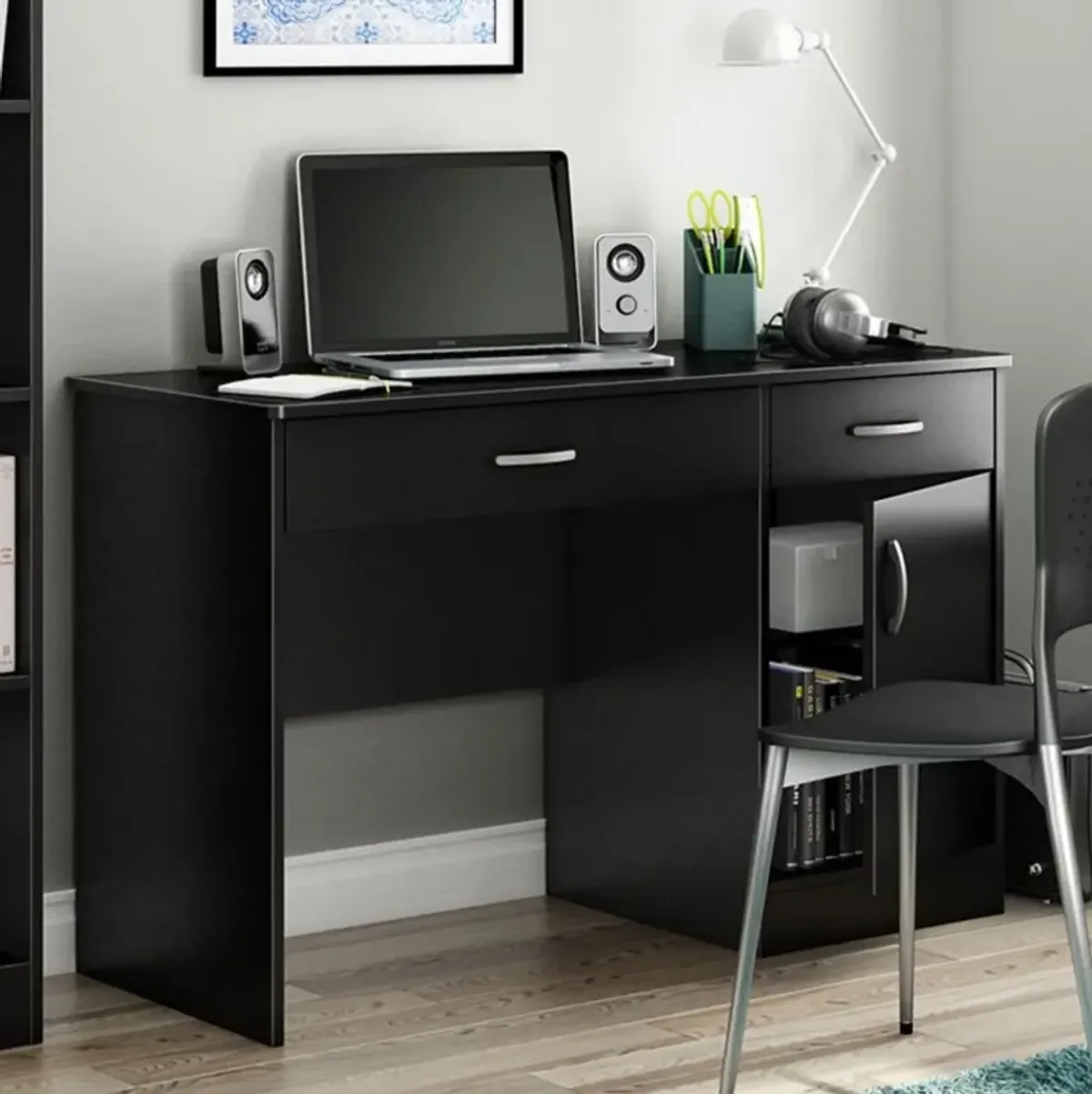 Hivvago Home Office Work Desk in Black Finish