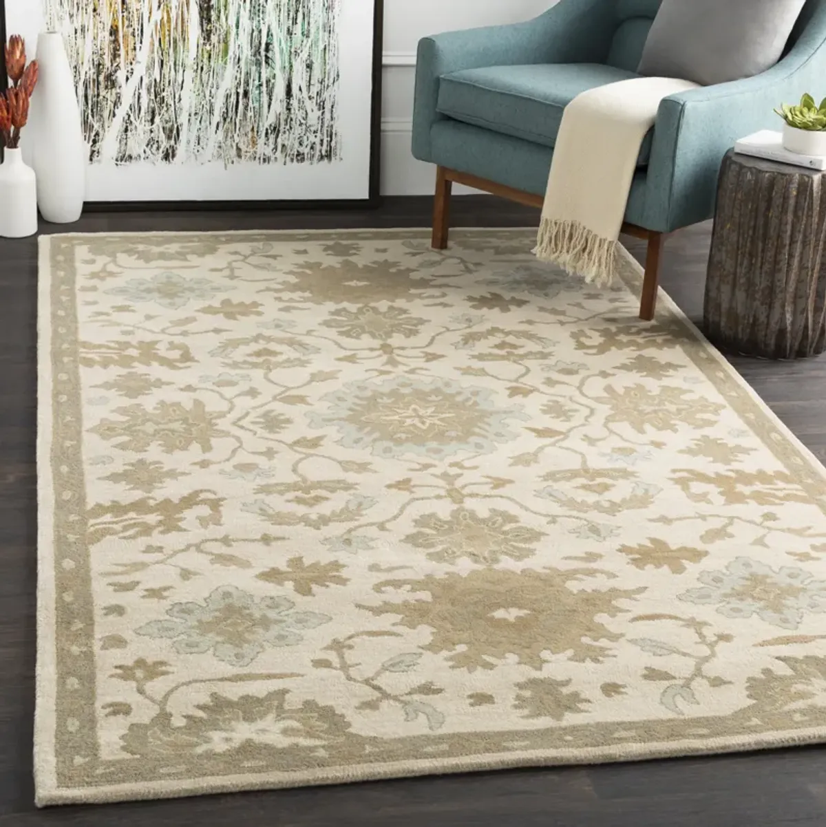 Caesar CAE-1197 6' Round Beige Rug