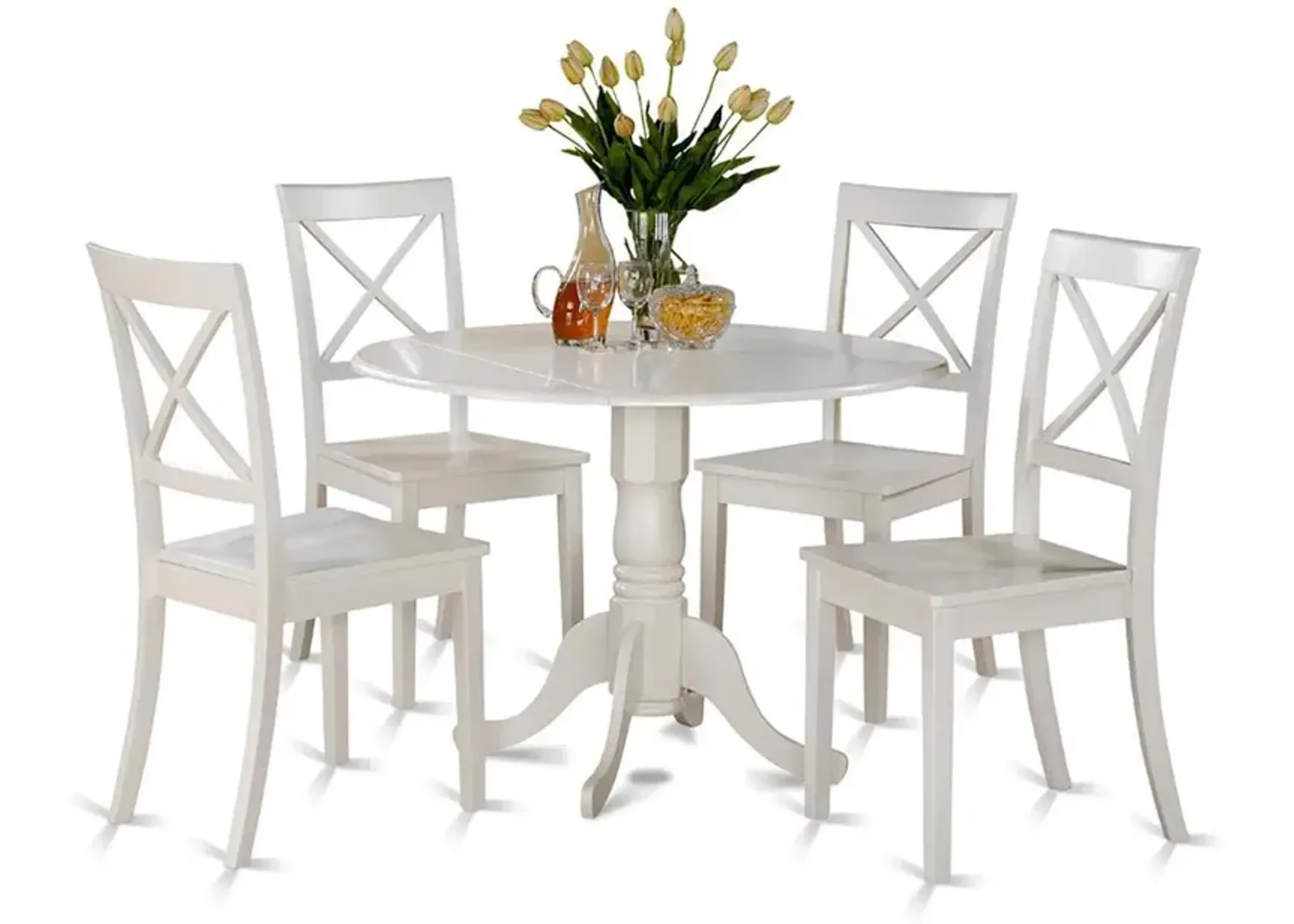 East West Furniture 5  PC  small  Kitchen  Table  set-small  Table  and  4  dinette  Chairs