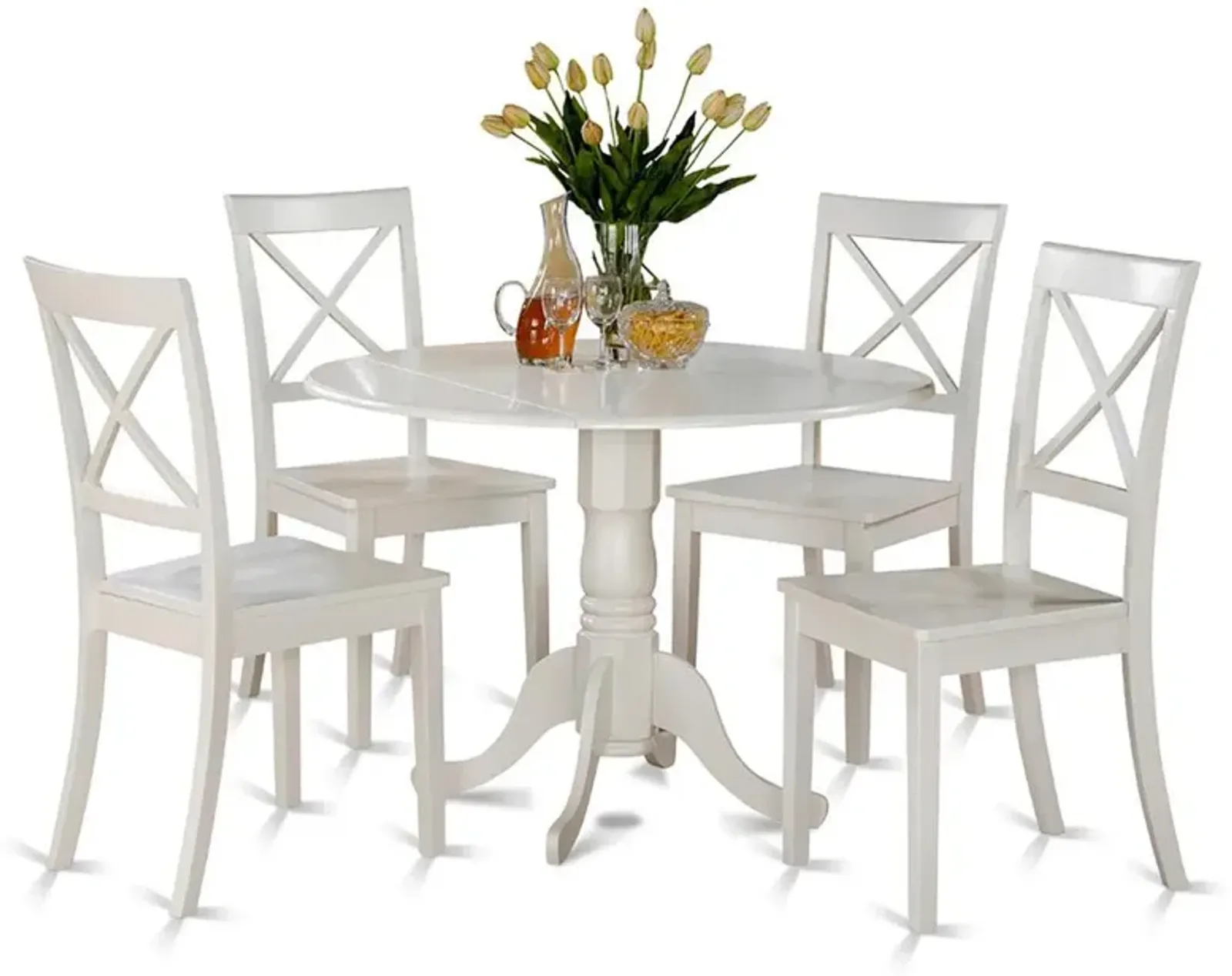 East West Furniture 5  PC  small  Kitchen  Table  set-small  Table  and  4  dinette  Chairs