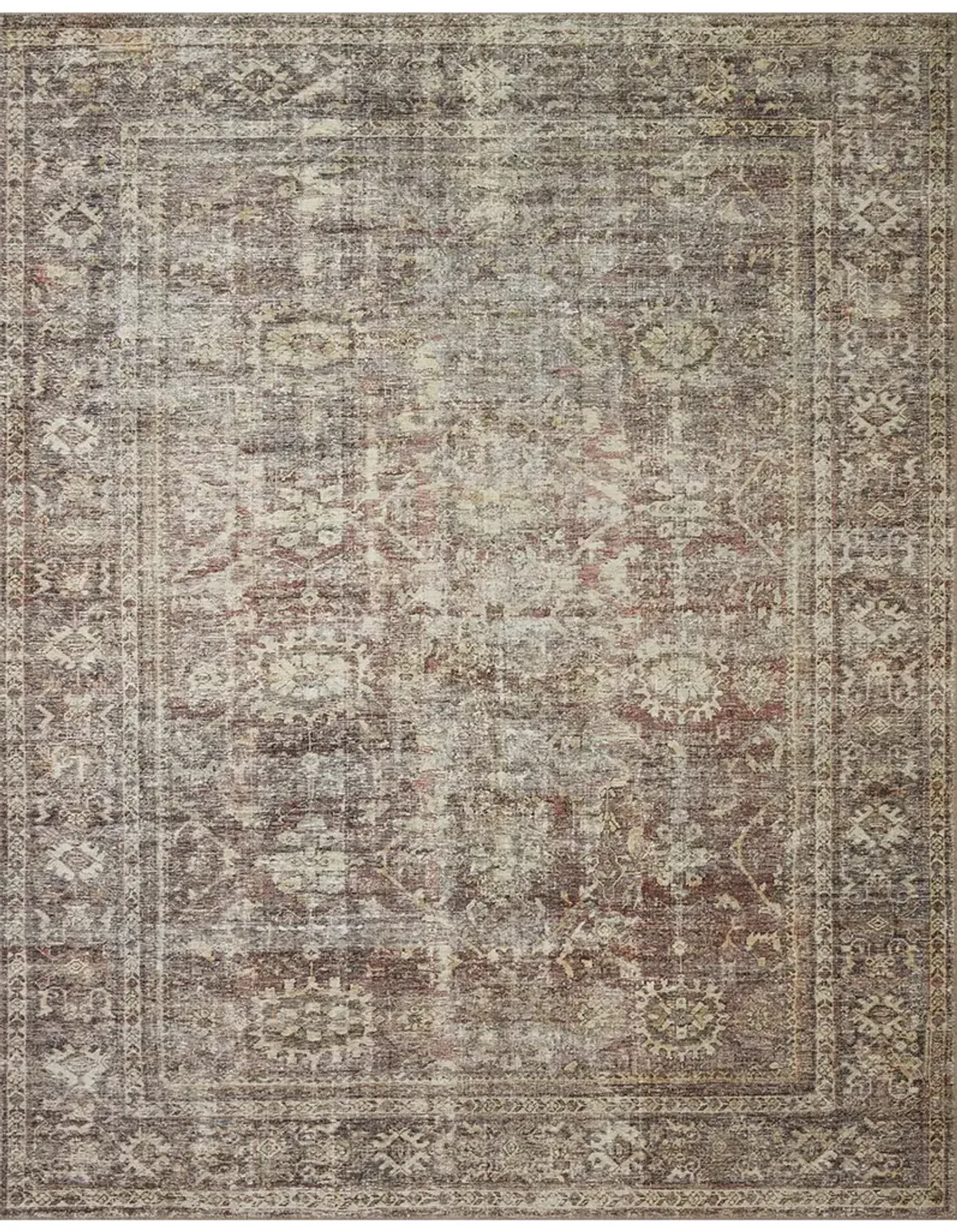 Georgie GER06 Bordeaux/Antique 7'6" x 9'6" Rug by Amber Lewis