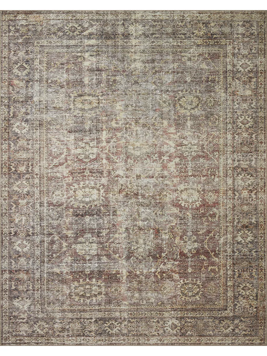 Georgie GER06 Bordeaux/Antique 7'6" x 9'6" Rug by Amber Lewis