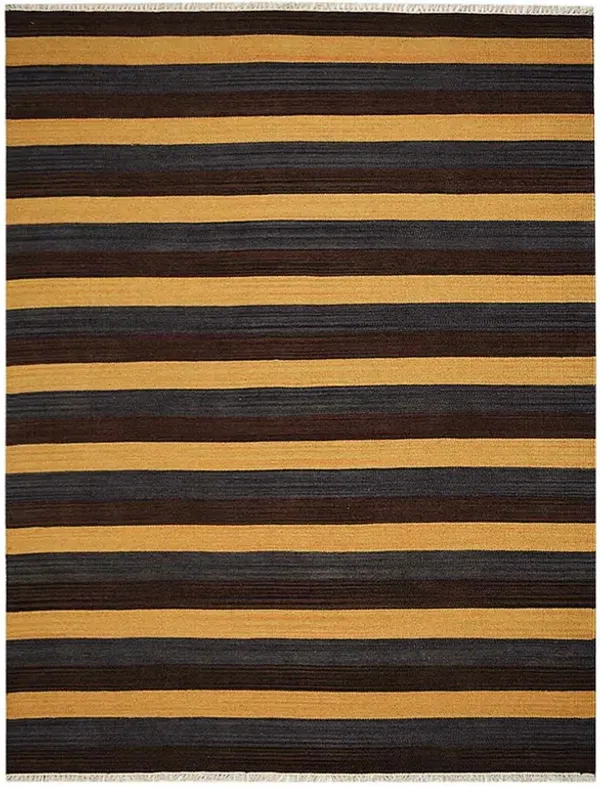 RUGSOTIC CARPETS HAND WOVEN FLAT WEAVE KILIM WOOL ECO-FRIENDLY AREA RUGS  - 6'x9', Rectangle Shape, Multicolor Color, Contemporary Modern Design, Low Pile Handmade Rugs for Living Room (D00131)