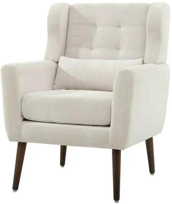 Streamdale Mid Century Chenille Lounge Chair in Beige