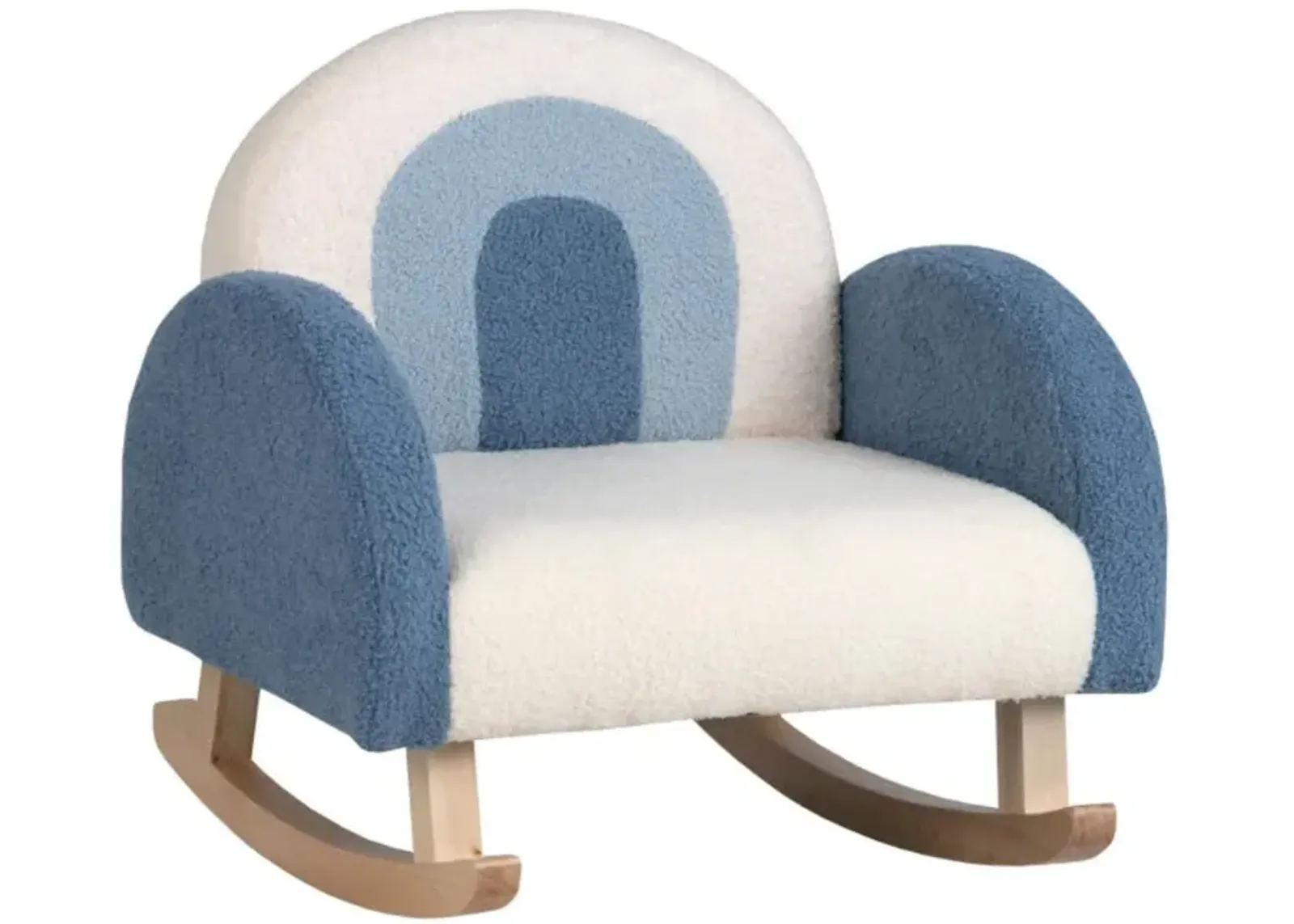 Hivvago Kids Rocking Chair Children Velvet Upholstered Sofa with Solid Wood Legs