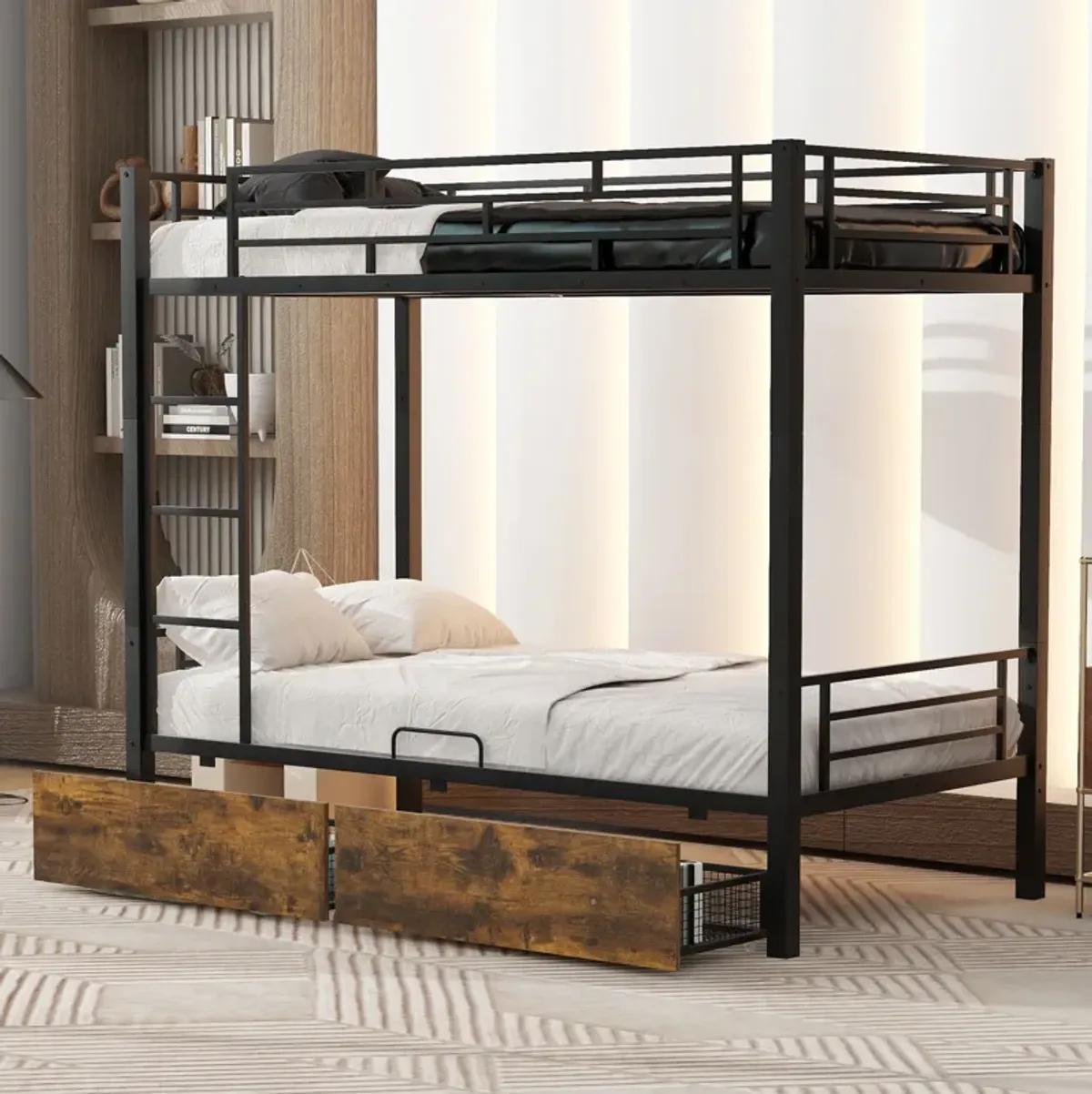 Merax Metal Bunk Bed with Storage Drawers