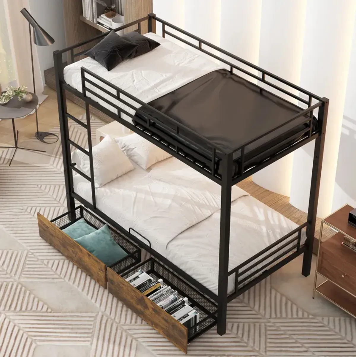 Merax Metal Bunk Bed with Storage Drawers