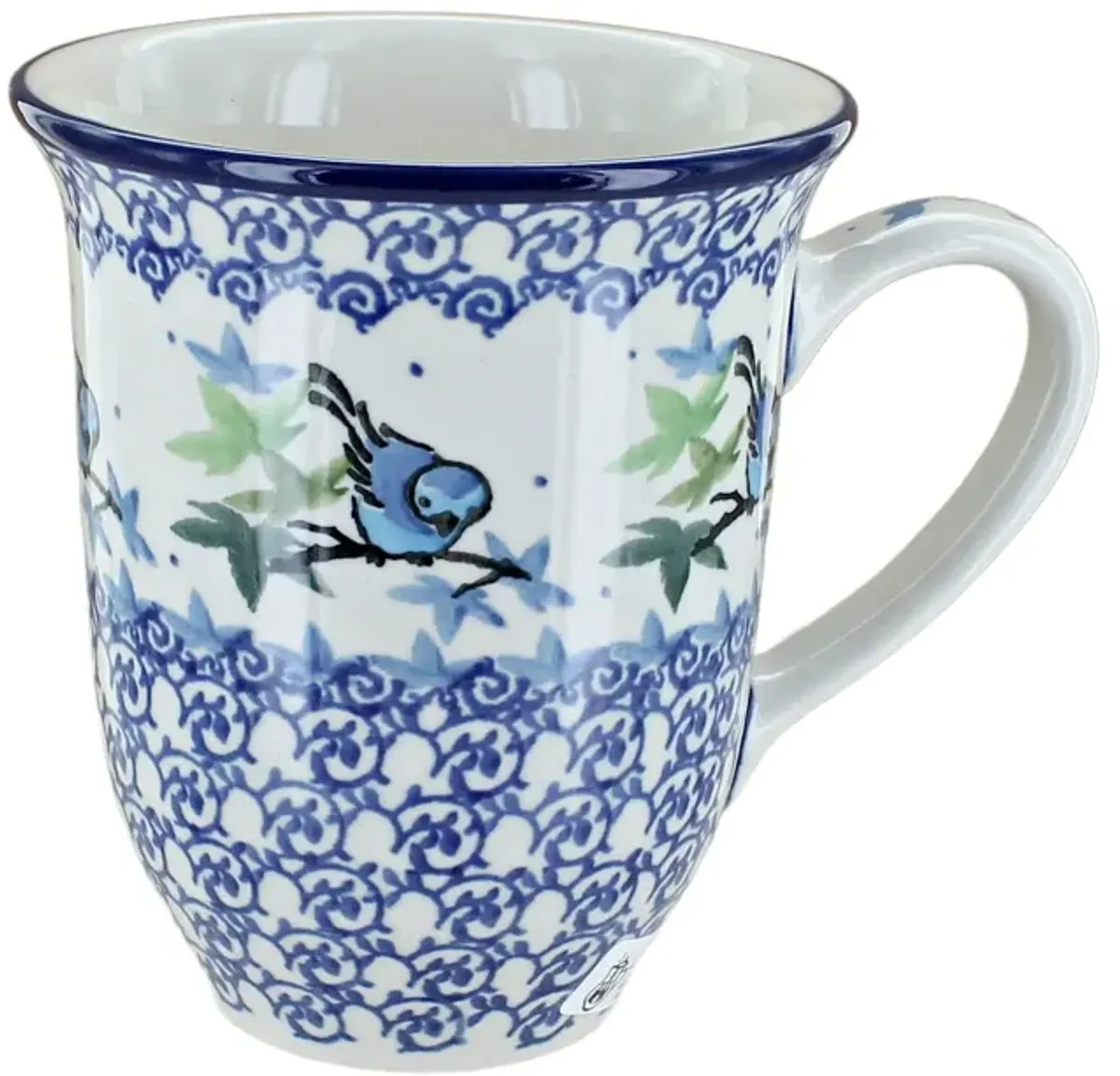 Blue Rose Polish Pottery Large Coffee Mug