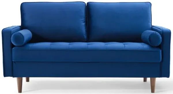 Valour Performance Velvet Loveseat Blue