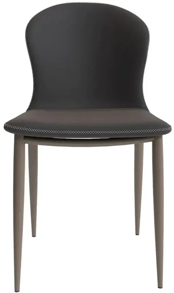 LeisureMod Mosaic Collection Modern Dining Chair in Charcoal Fabric