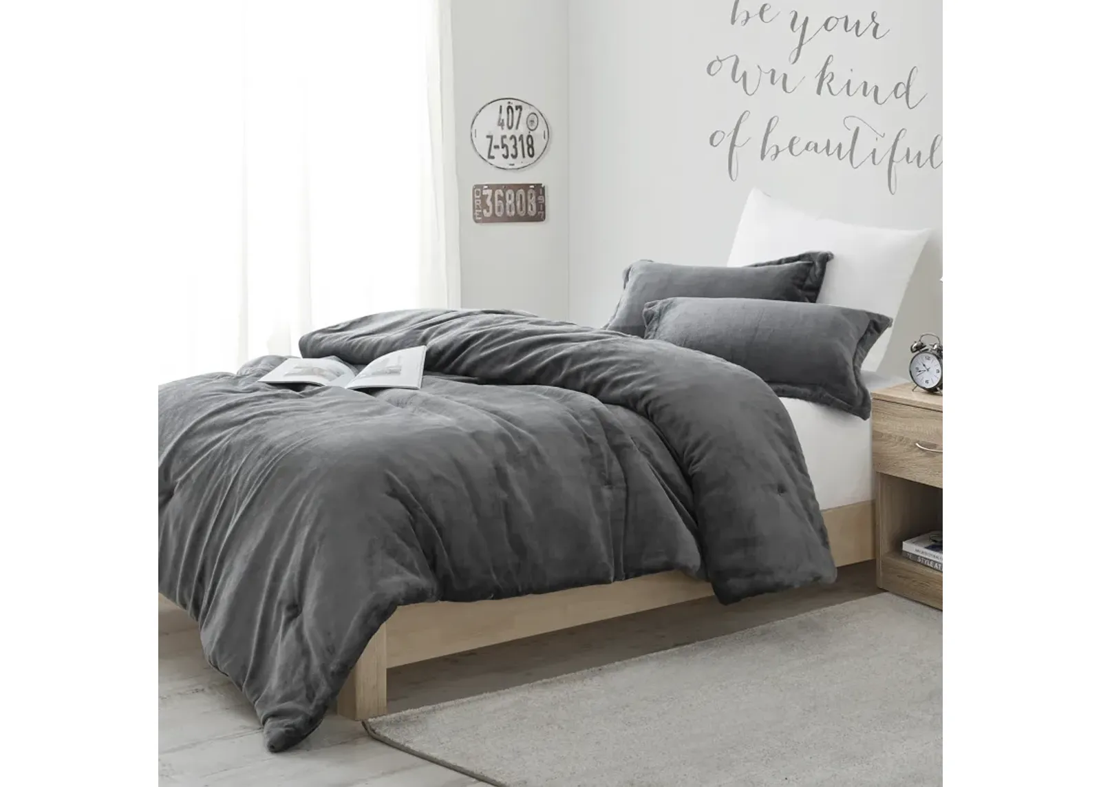 The Original Plush - Coma Inducer® Oversized Comforter Set - Steel Gray.