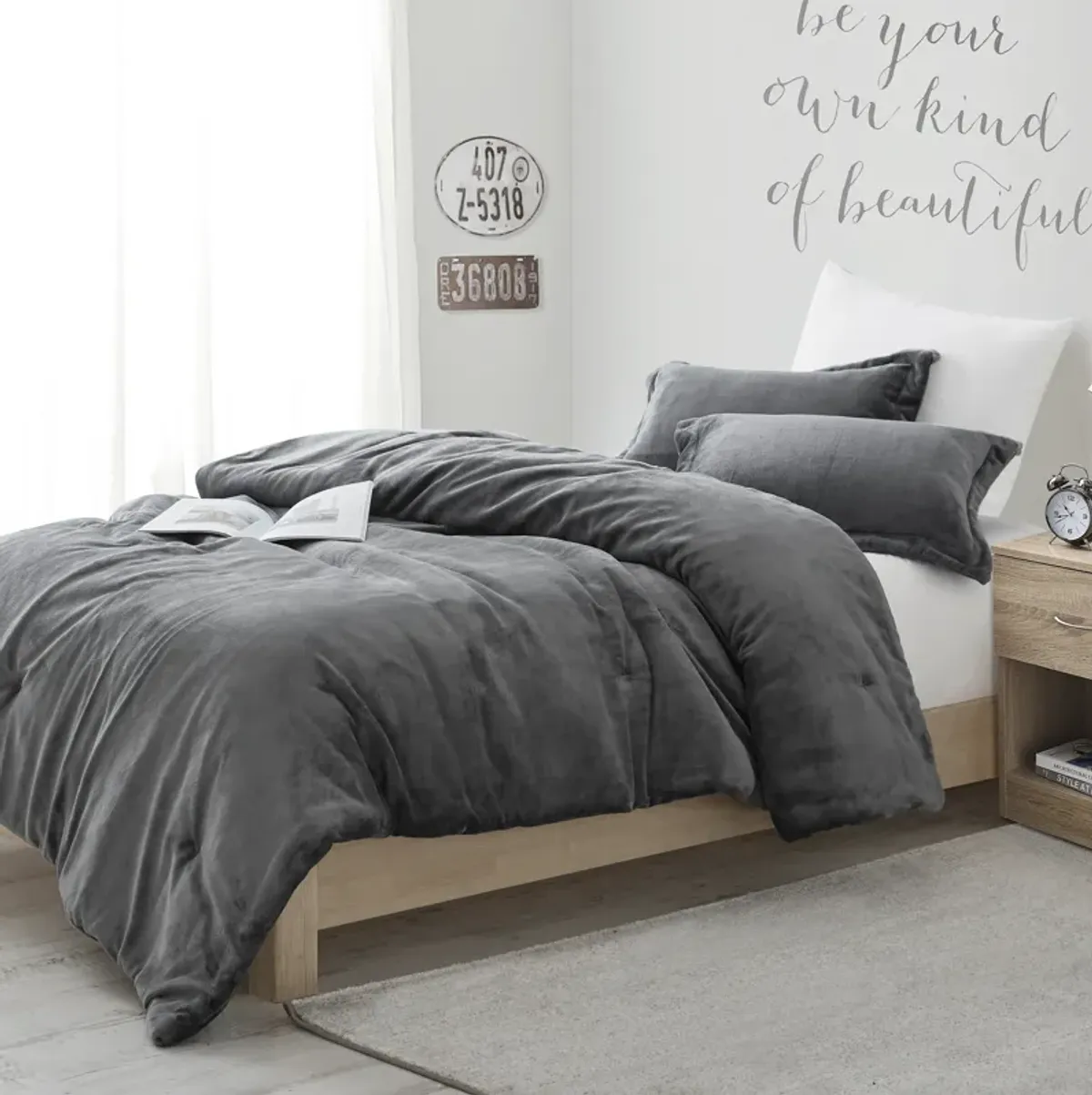 The Original Plush - Coma Inducer® Oversized Comforter Set - Steel Gray.