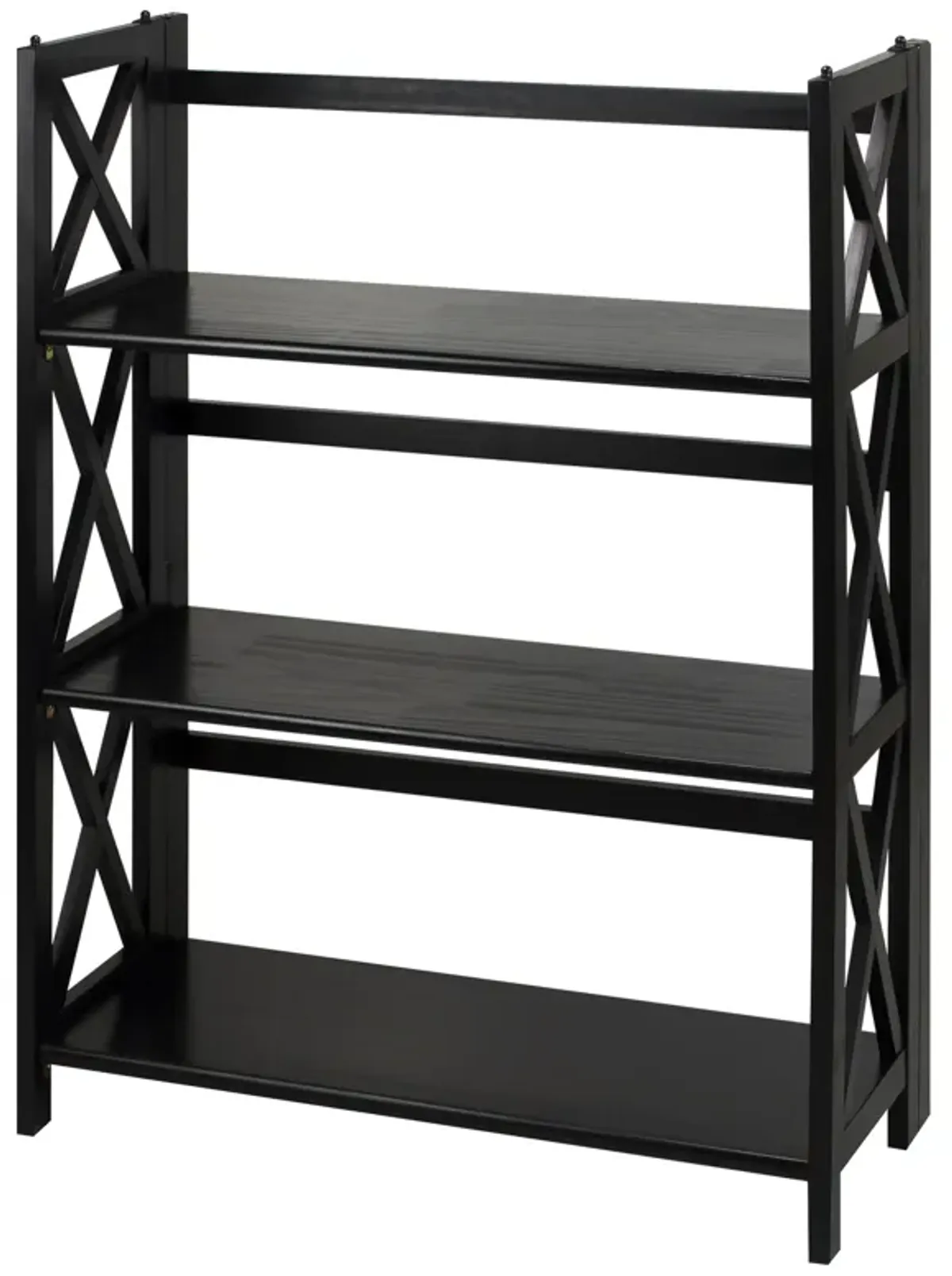 Casual Home Montego 3-Shelf Folding Bookcase, Black