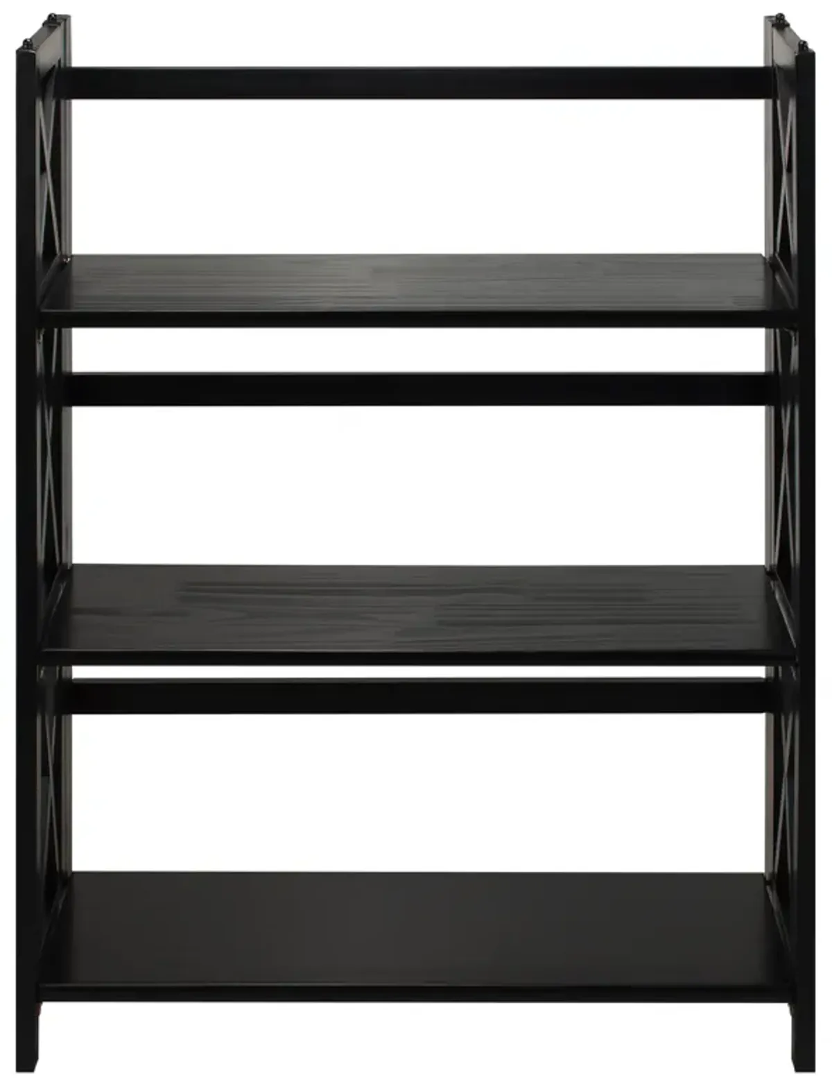 Casual Home Montego 3-Shelf Folding Bookcase, Black