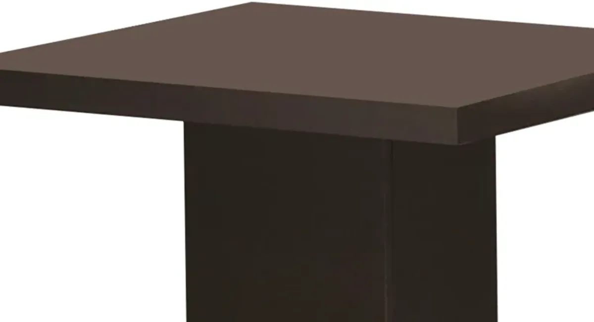 Contemporary End Table With Pedestal Base, Cappuccino Brown-Benzara