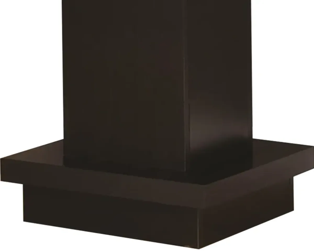 Contemporary End Table With Pedestal Base, Cappuccino Brown-Benzara