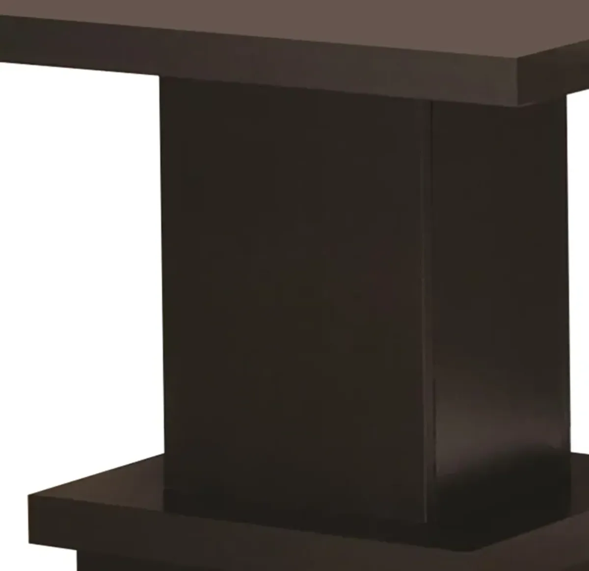 Contemporary End Table With Pedestal Base, Cappuccino Brown-Benzara