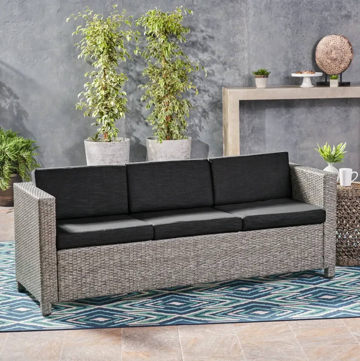 Merax Outdoor Patio 3 Seats Sofa