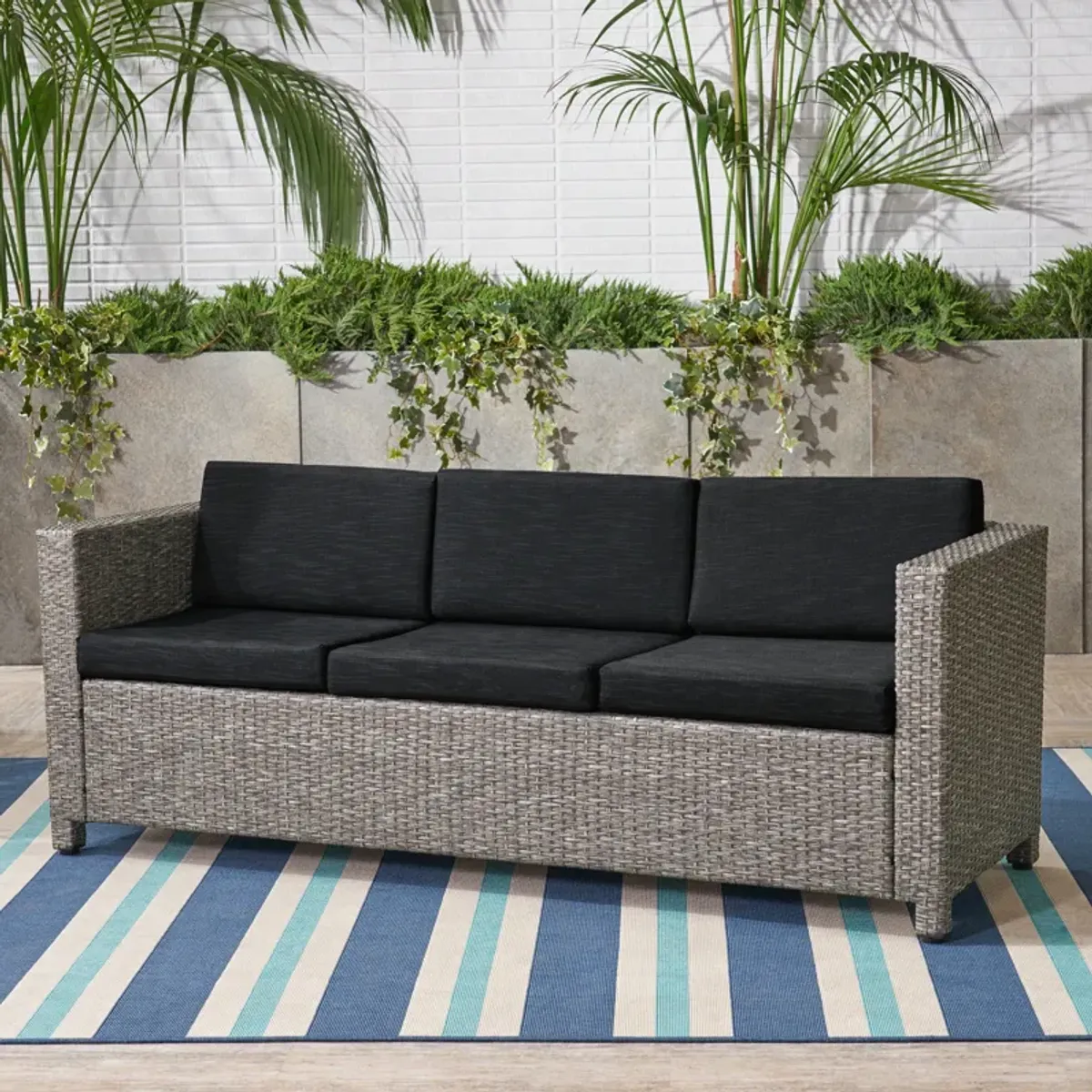 Merax Outdoor Patio 3 Seats Sofa