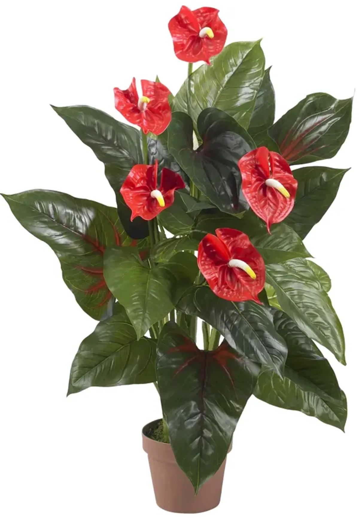 Hivvago 3" Anthurium Silk Plant (Real Touch)