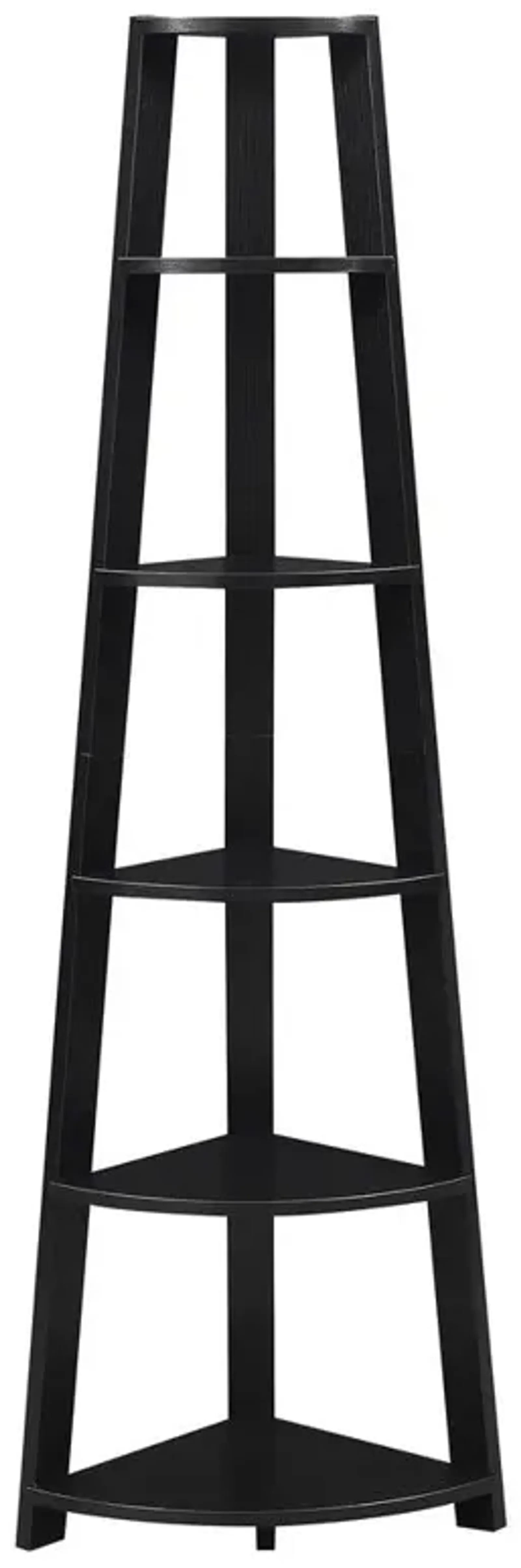 Convenience Concepts Newport 5 Tier Corner Bookshelf Black