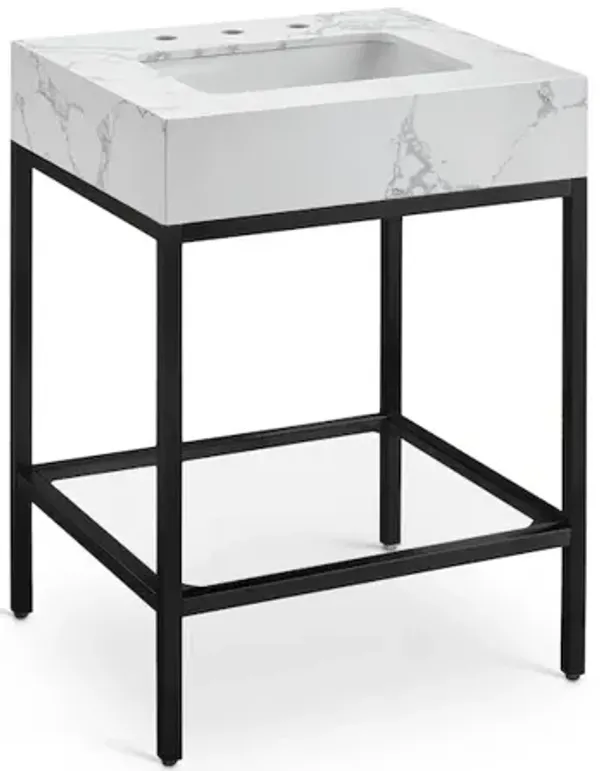 Meridian Furniture Marmo White Engineered Marble Bathroom Vanity