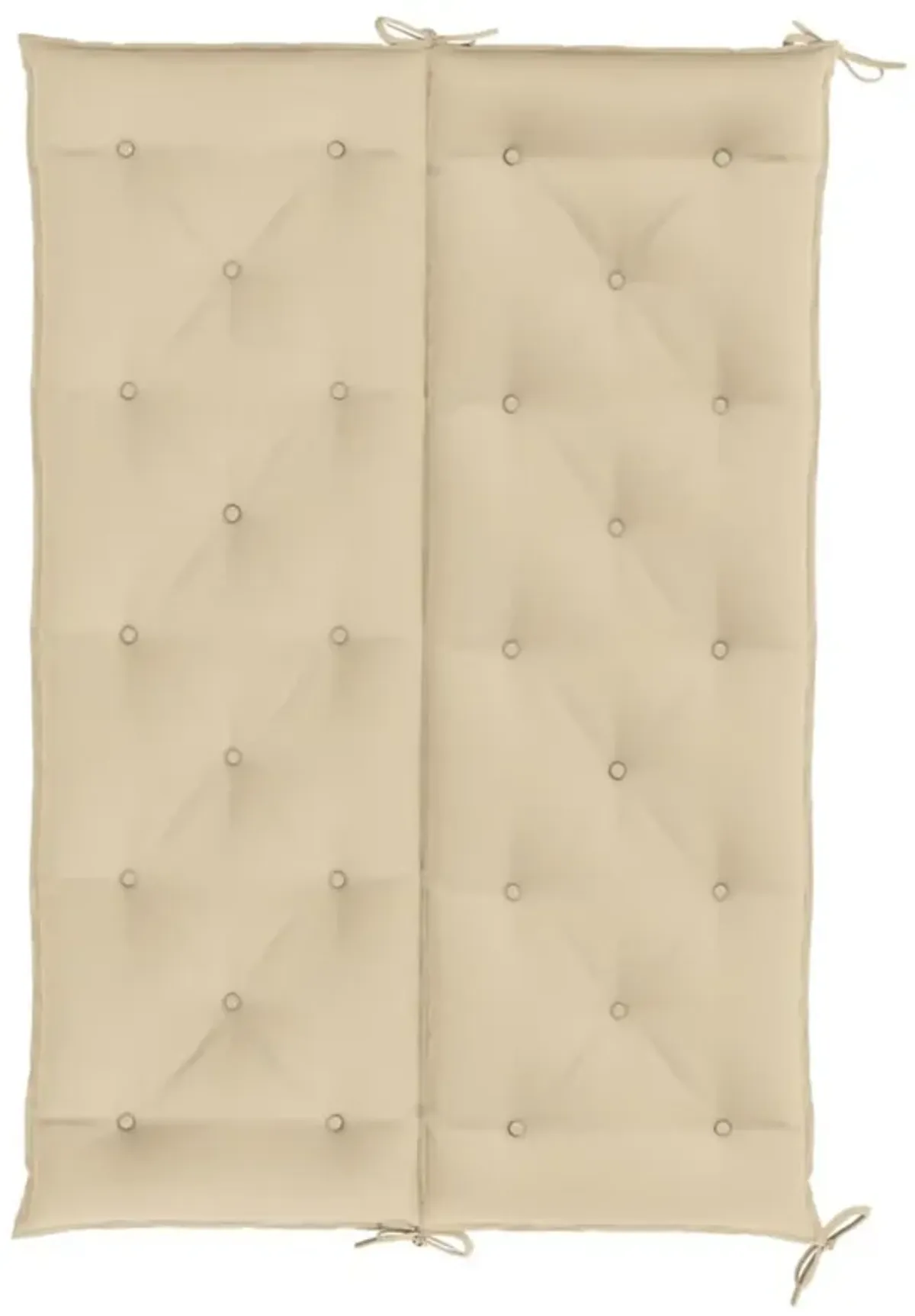 Claire 2pc Outdoor Cushion for Bench, Tufted Beige Oxford Fabric - Benzara