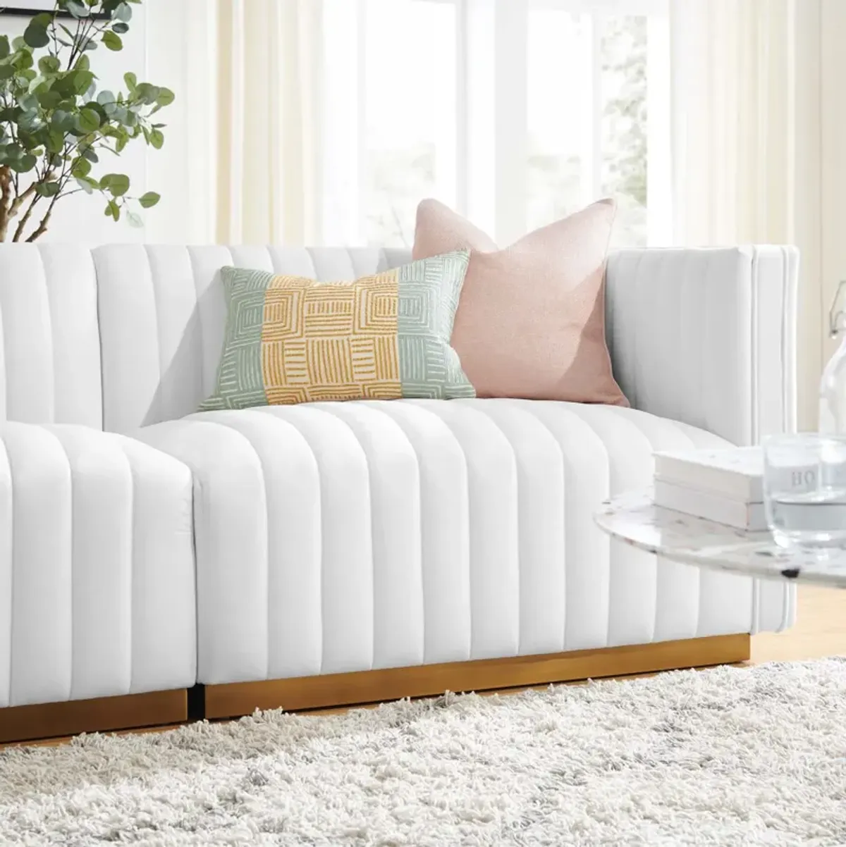 Conjure Channel Tufted Performance Velvet Loveseat