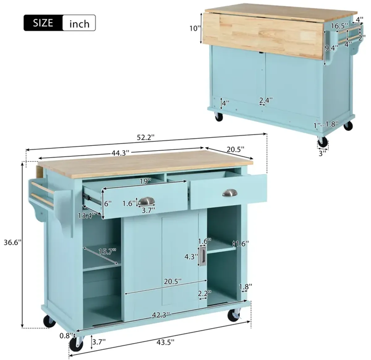 Merax Kitchen Island Cart