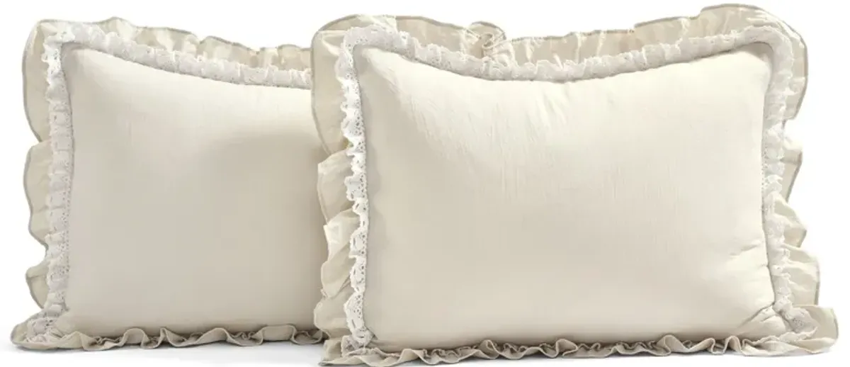 Ella Ruffle Lace Bedspread 3Pc Set