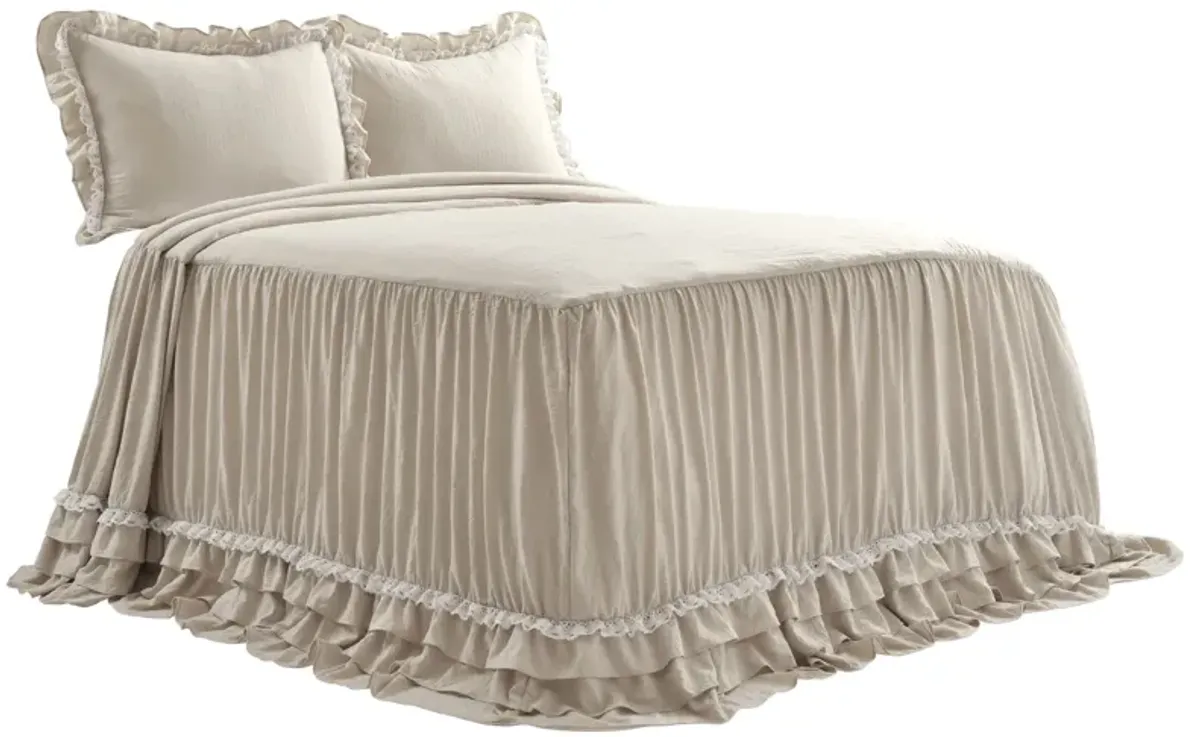 Ella Ruffle Lace Bedspread 3Pc Set