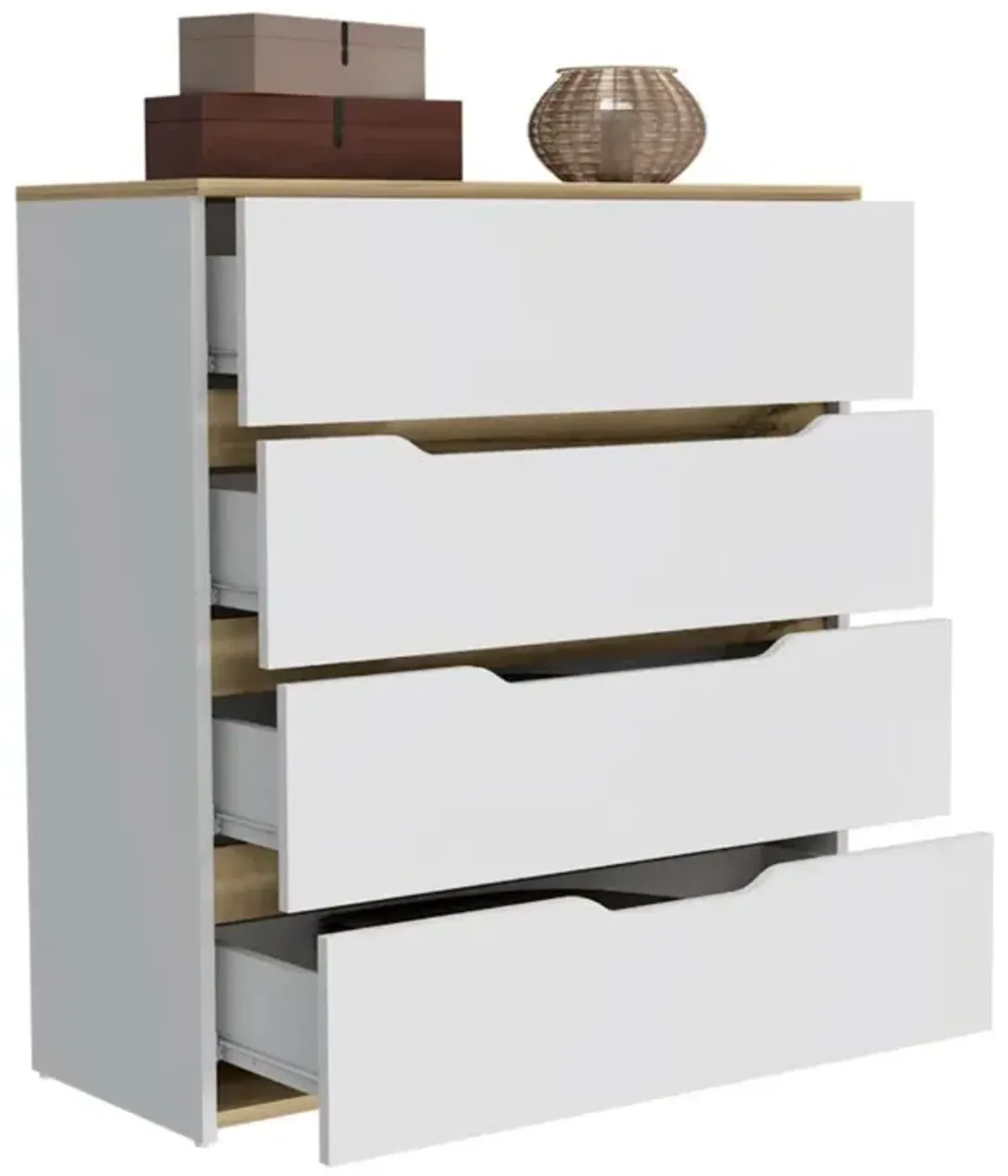 Dresser Oboe, Bedroom, White / Light Oak