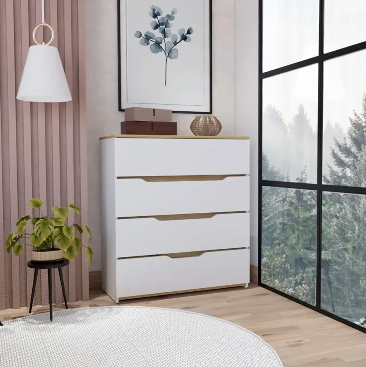 Dresser Oboe, Bedroom, White / Light Oak