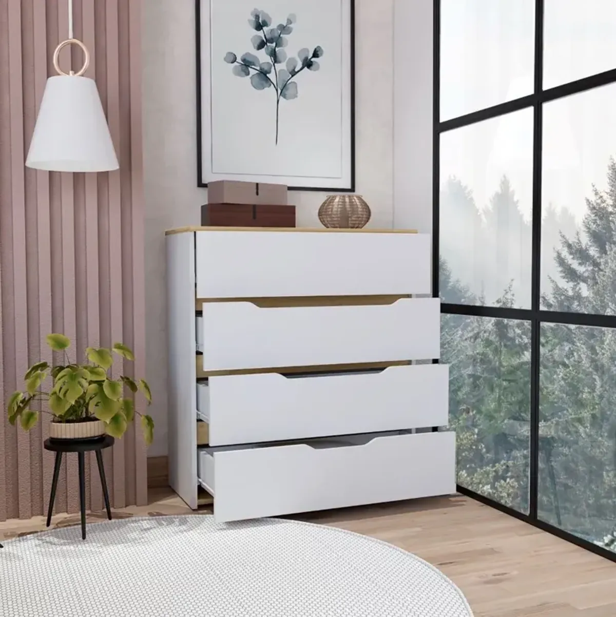 Dresser Oboe, Bedroom, White / Light Oak