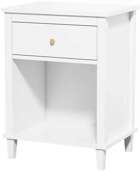 Hivvago Wooden Nightstand with One Drawer and Open Shelf for Bedroom